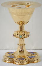 Solid silver gilt antique Belgian Gothic Chalice